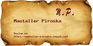 Mastaller Piroska névjegykártya